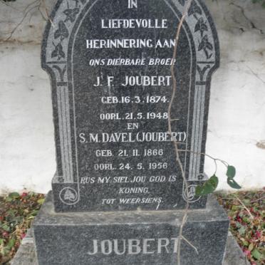 JOUBERT J.F. 1874-1948 &amp; S.M. DAVEL 1866-1956