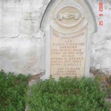 KEYTER Peter B. 1844-1924 &amp; Maria C. HAYWARD 1847-1920
