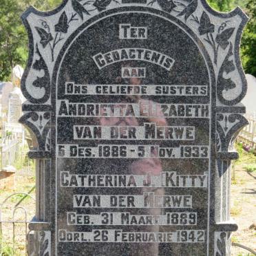 MERWE Andrietta Elizabeth, van der 1886-1933 :: VAN DER MERWE Catherina J. 1889-1942
