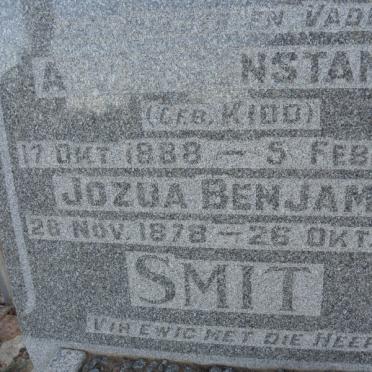 SMIT Jozua Benjamin 1878-1962 &amp; A? Constance KIDO 1888-196?
