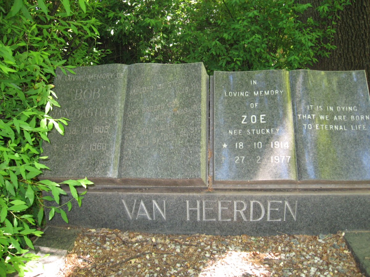 HEERDEN Jan Bastiaan, van 1903-1960 &amp; Zoe STUCKEY 1914-1977