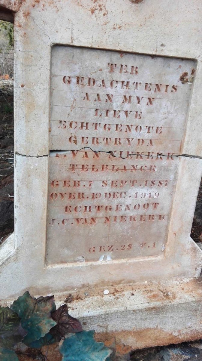 NIEKERK Gertryda, van nee TELBLANCHE 1887-1910