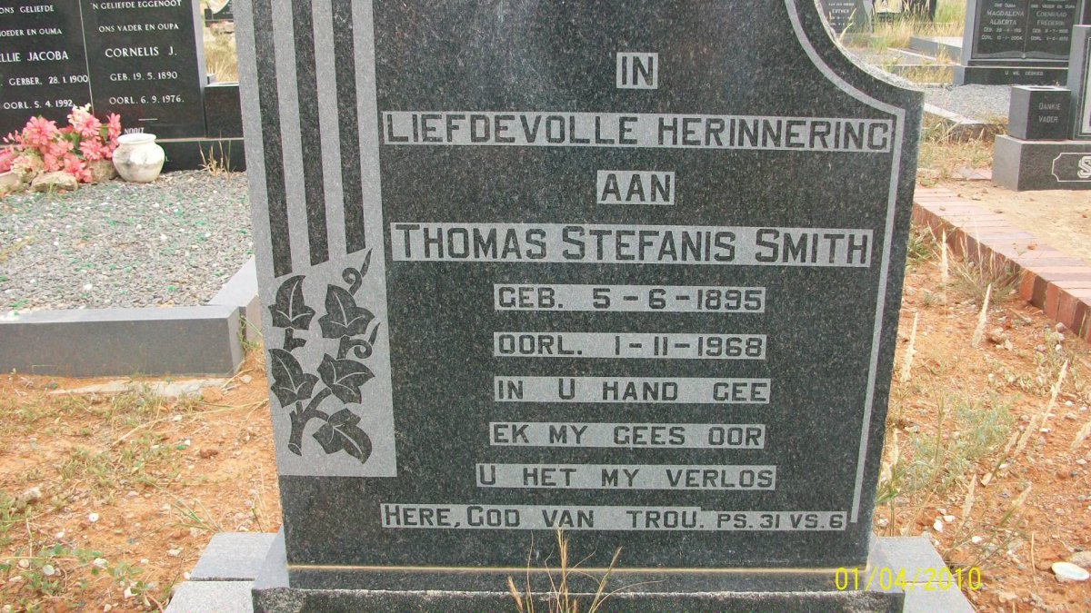 SMITH Thomas Stefanis 1895-1968