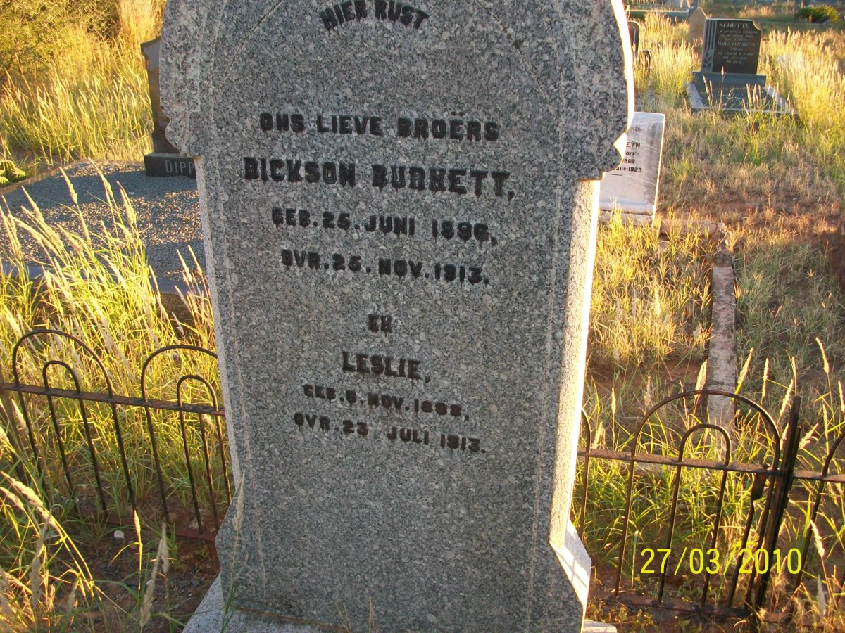 BURKETT Dickson 1896-1913 :: BURKETT Leslie 1898-1913