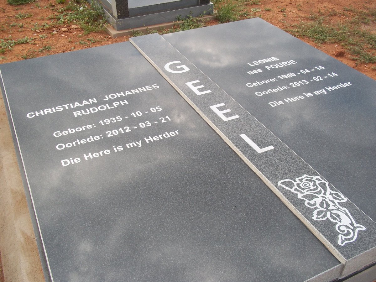 GEEL Christiaan Johannes Rudolph 1935-2012 &amp; Leonie FOURIE 1940-2013