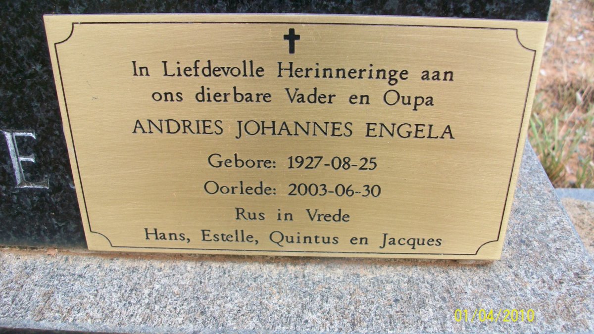 ENGELA Andries Johannes 1927-2003