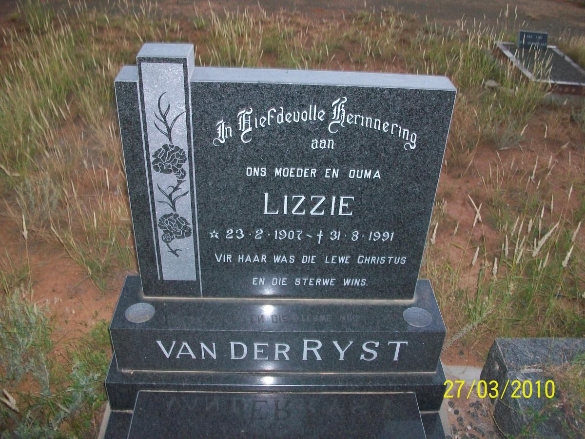 RYST Lizzie, van der 1907-1991