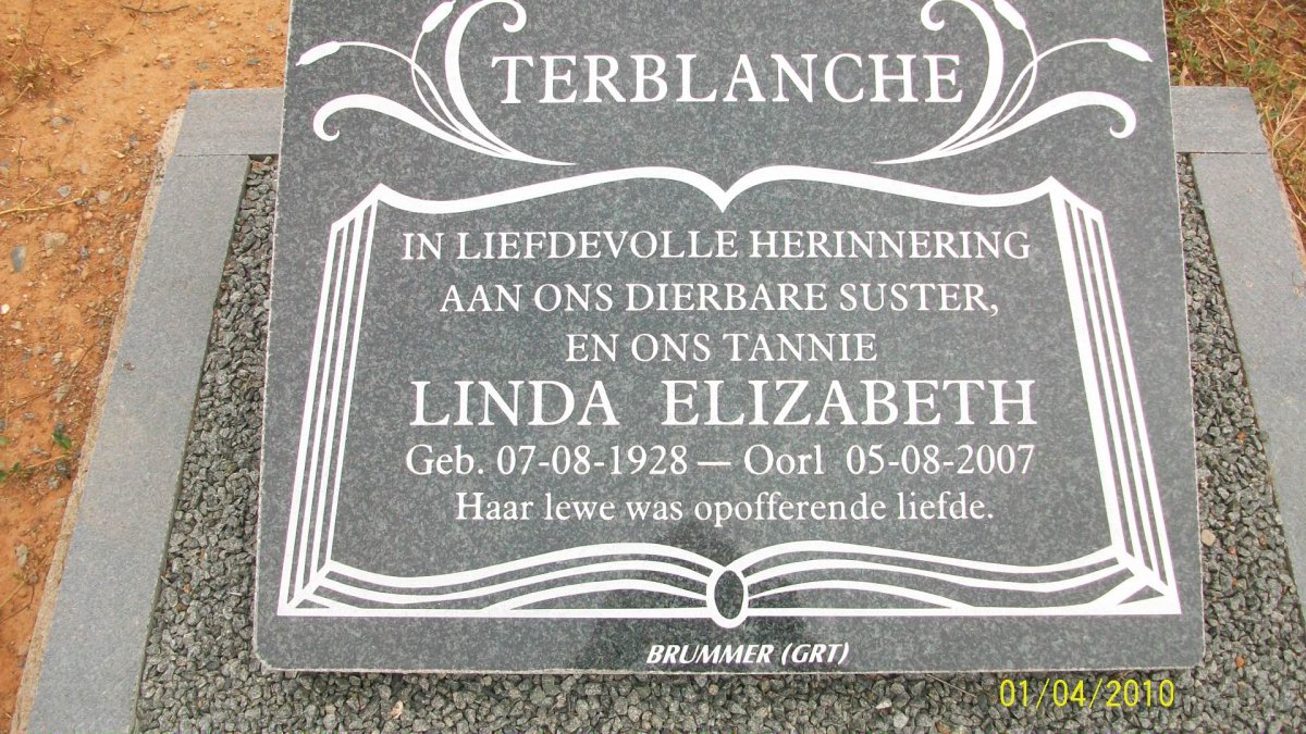 TERBLANCHE Linda Elizabeth 1928-2007