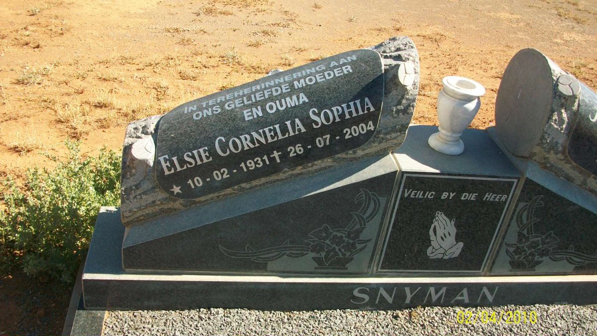 SNYMAN Elsie Cornelia Sophia 1931-2004