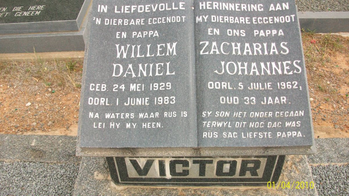 VICTOR Willem Daniel 1929-1983 :: VICTOR Zacharias Johannes -1962