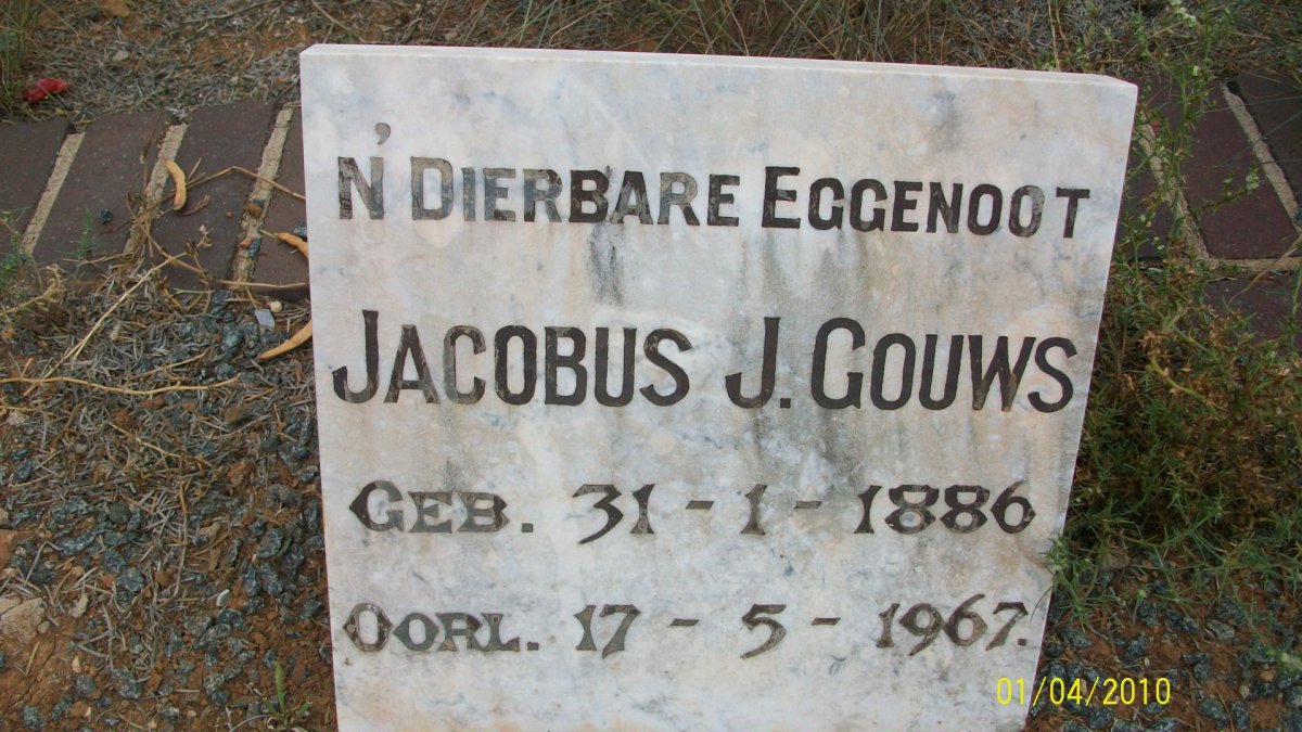 GOUWS Jacobus J. 1886-1967