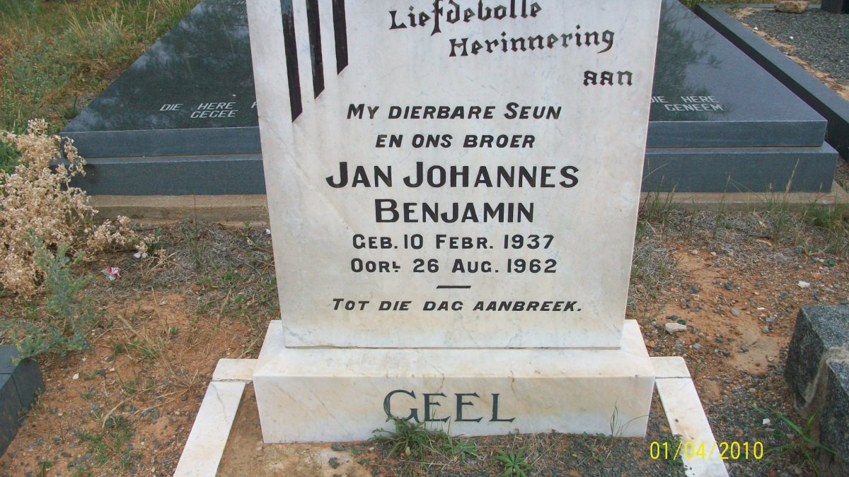 GEEL Jan Johannes Benjamin 1937-1962