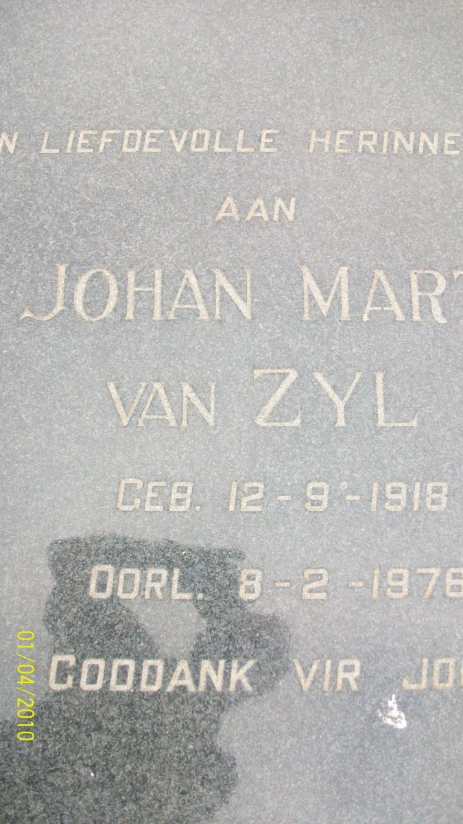 ZYL Johan Mart??, van 1918-1976