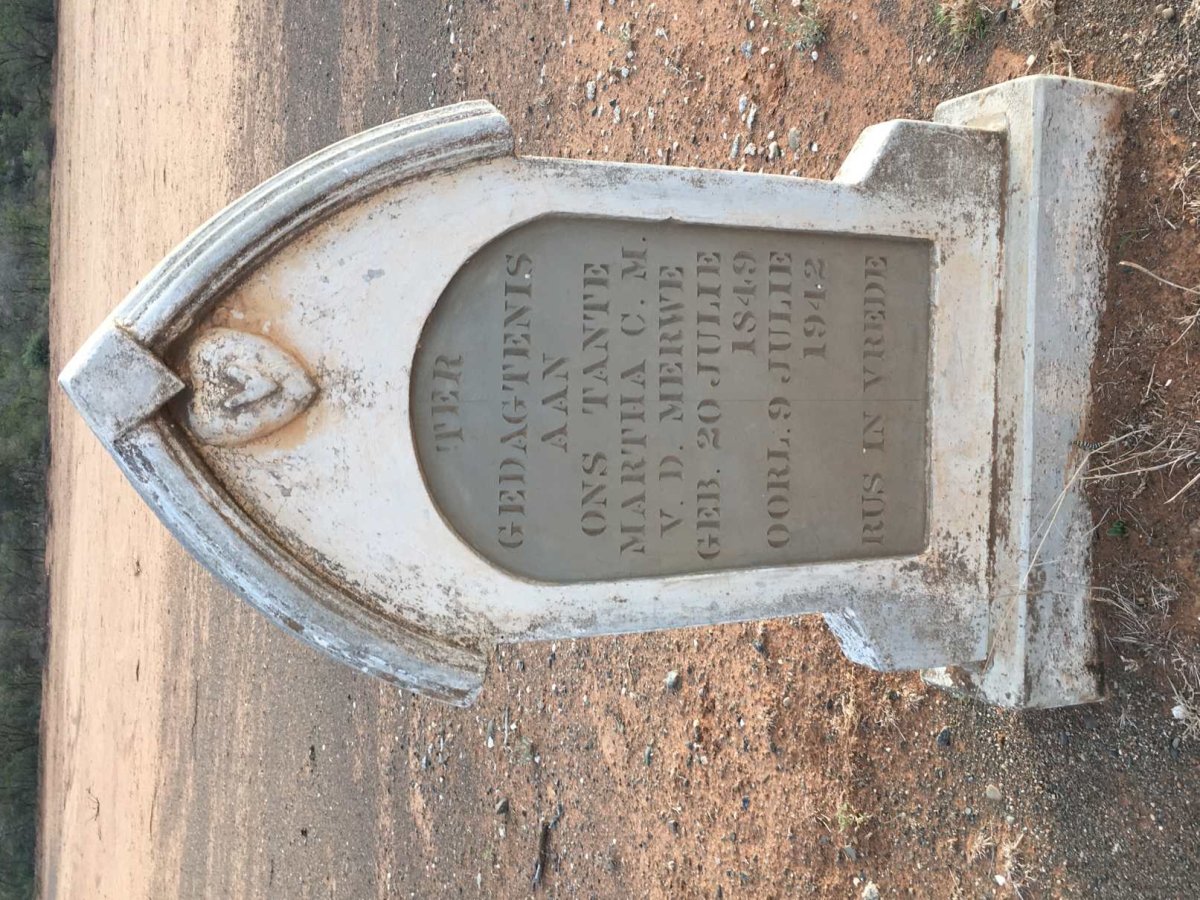 MERWE Martha C.M., v.d. 1849-1942