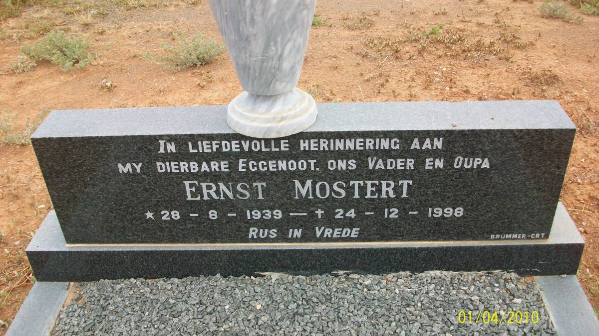 MOSTERT Ernst 1939-1998