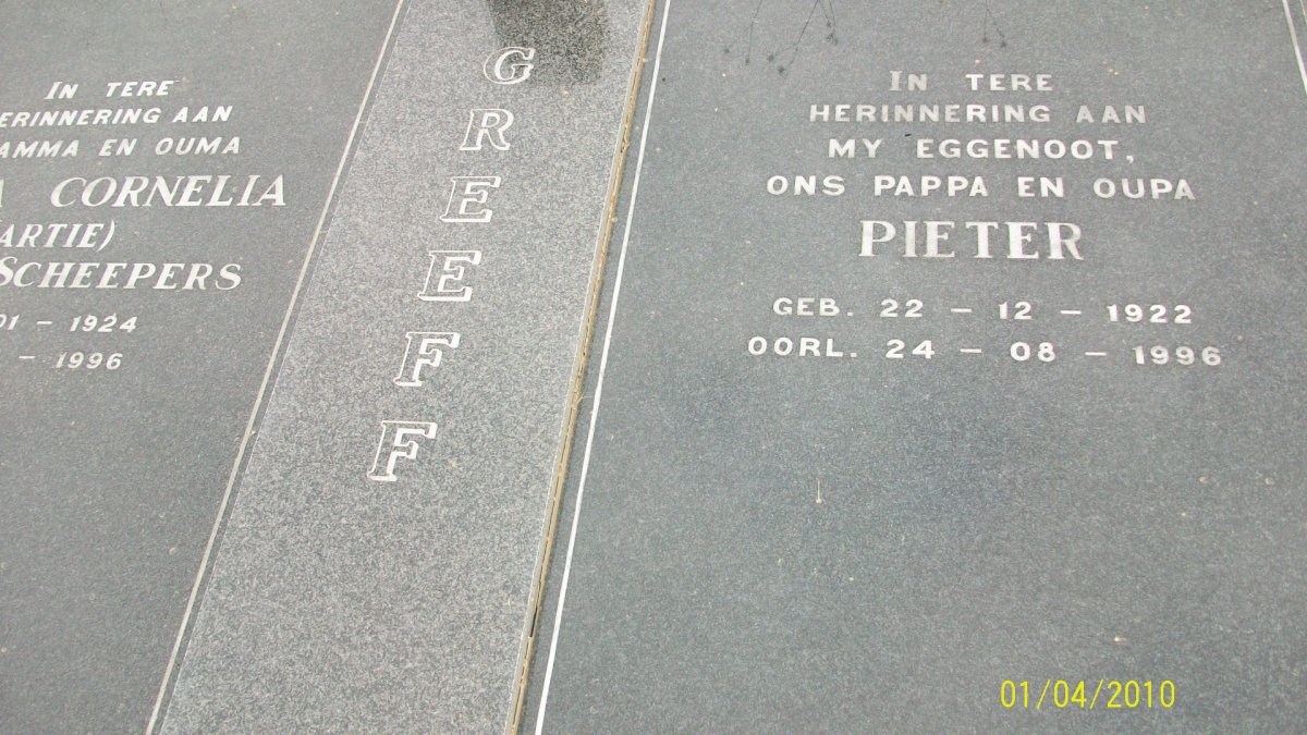 GREEFF Pieter 1922-1996