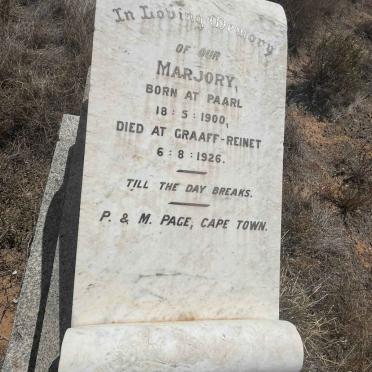 PAGE Marjory 1900-1926