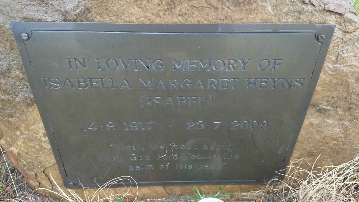HEYNS Isabella Margaret 1917-2009