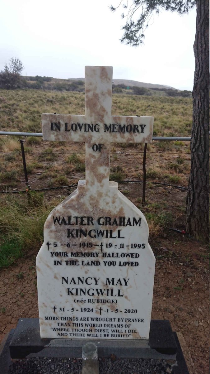 KINGWELL Walter Graham 1915-1995 &amp; Nancy May RUBIDGE 1924-2020
