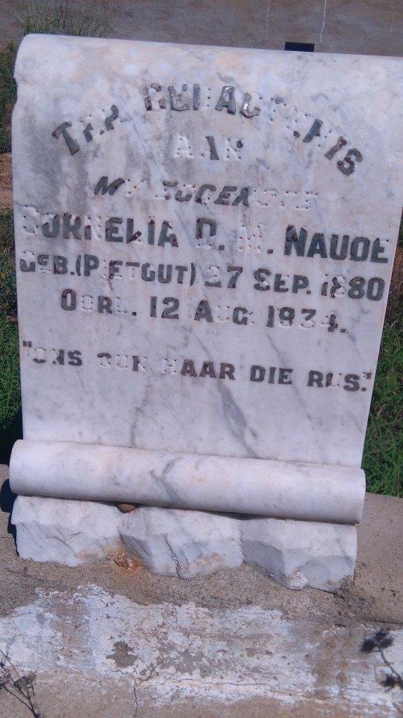 NAUDE Cornelia D.M. nee PIETOUT 1880-1934