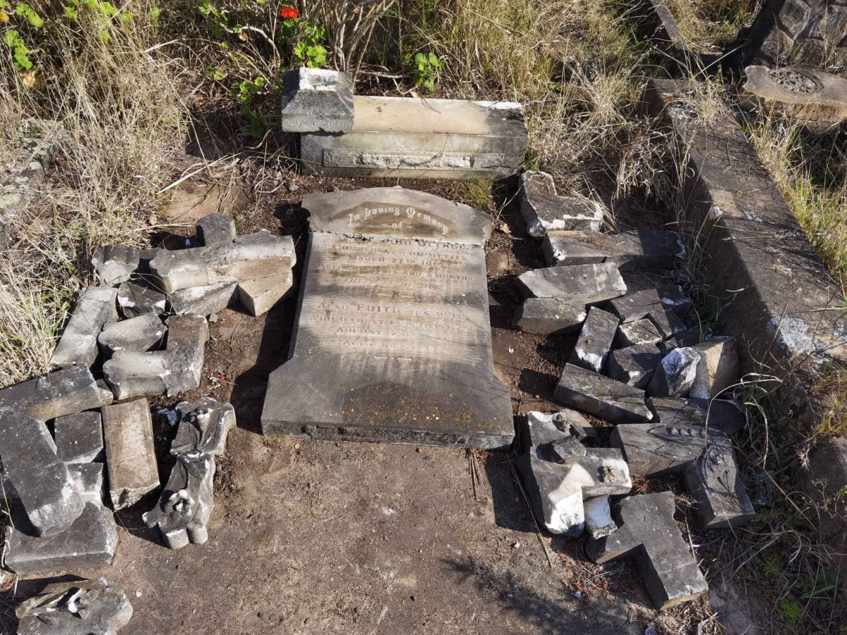 15. Destroyed grave of Oliver family
