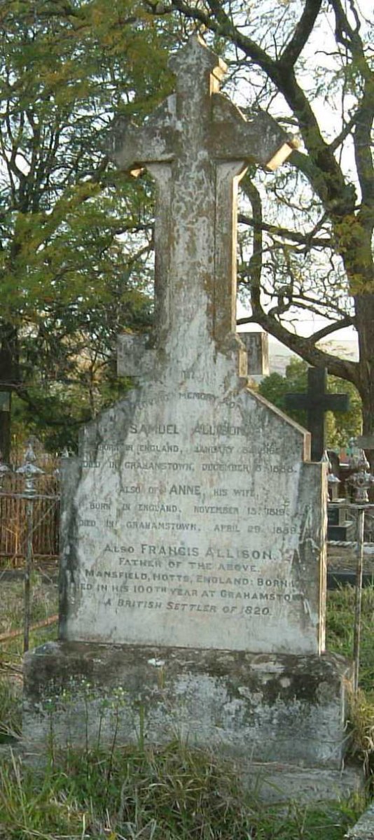ALLISON Francis 1770-1870 :: ALLISON Samuel 1816-1888 &amp; Annie 1819-1889