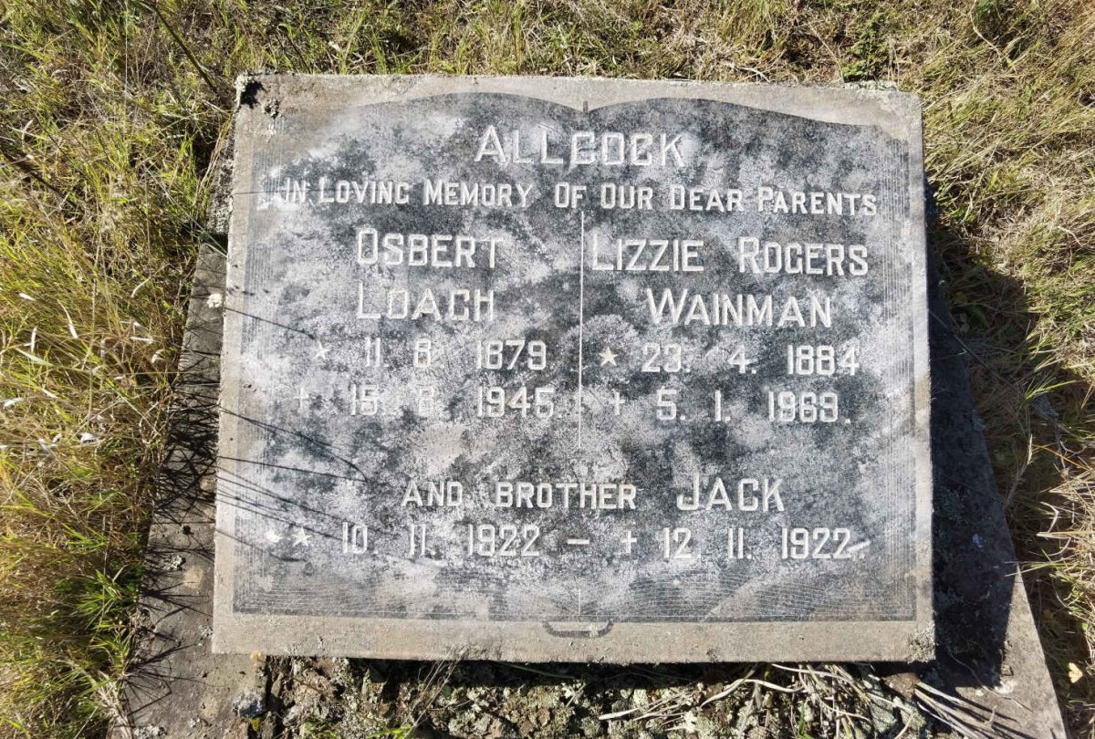 ALLCOCK Osbert Loach 1879-1945 &amp; Lizzie Rogers WAINMAN 1884-1969 :: ALLCOCK Jack 1922-1922
