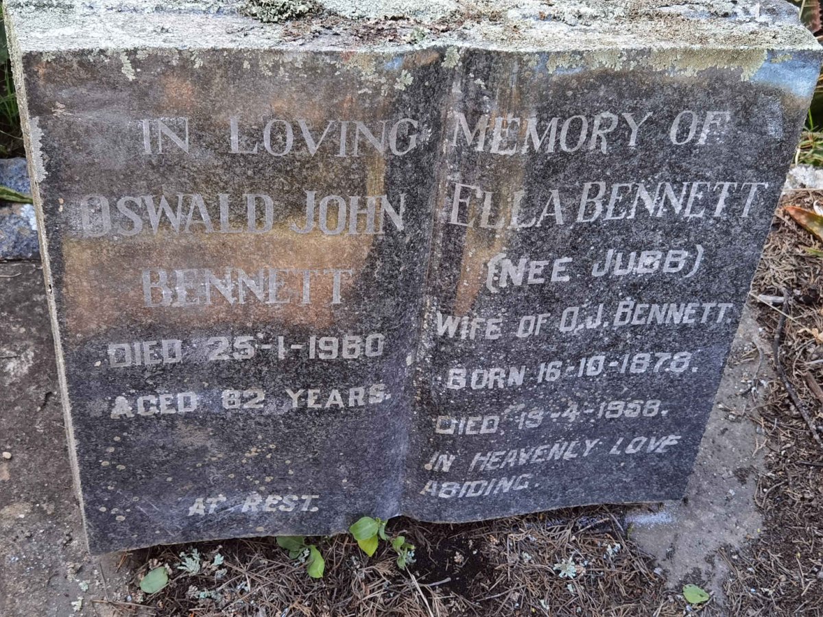 BENNETT Oswald John -1960 &amp; Ella JUBB 1878-1958