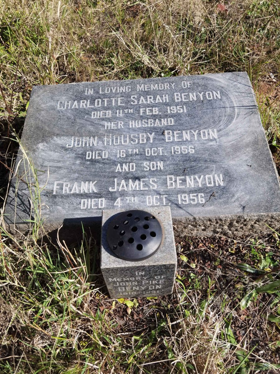 BENYON John Housby -1956 &amp; Charlotte Sarah -1951 :: BENYON Frank James -1956 :: BENYON John Pike 1910-1991