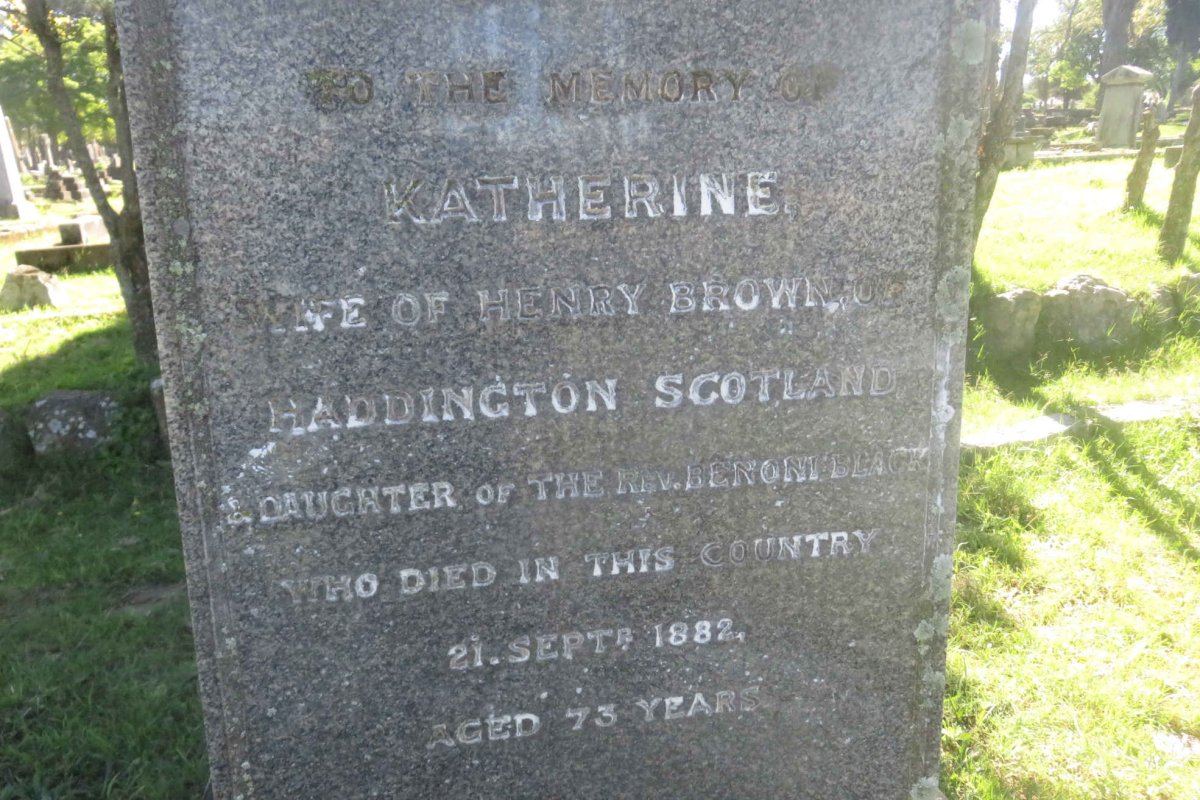 BROWN Katherine nee BLACK -1882