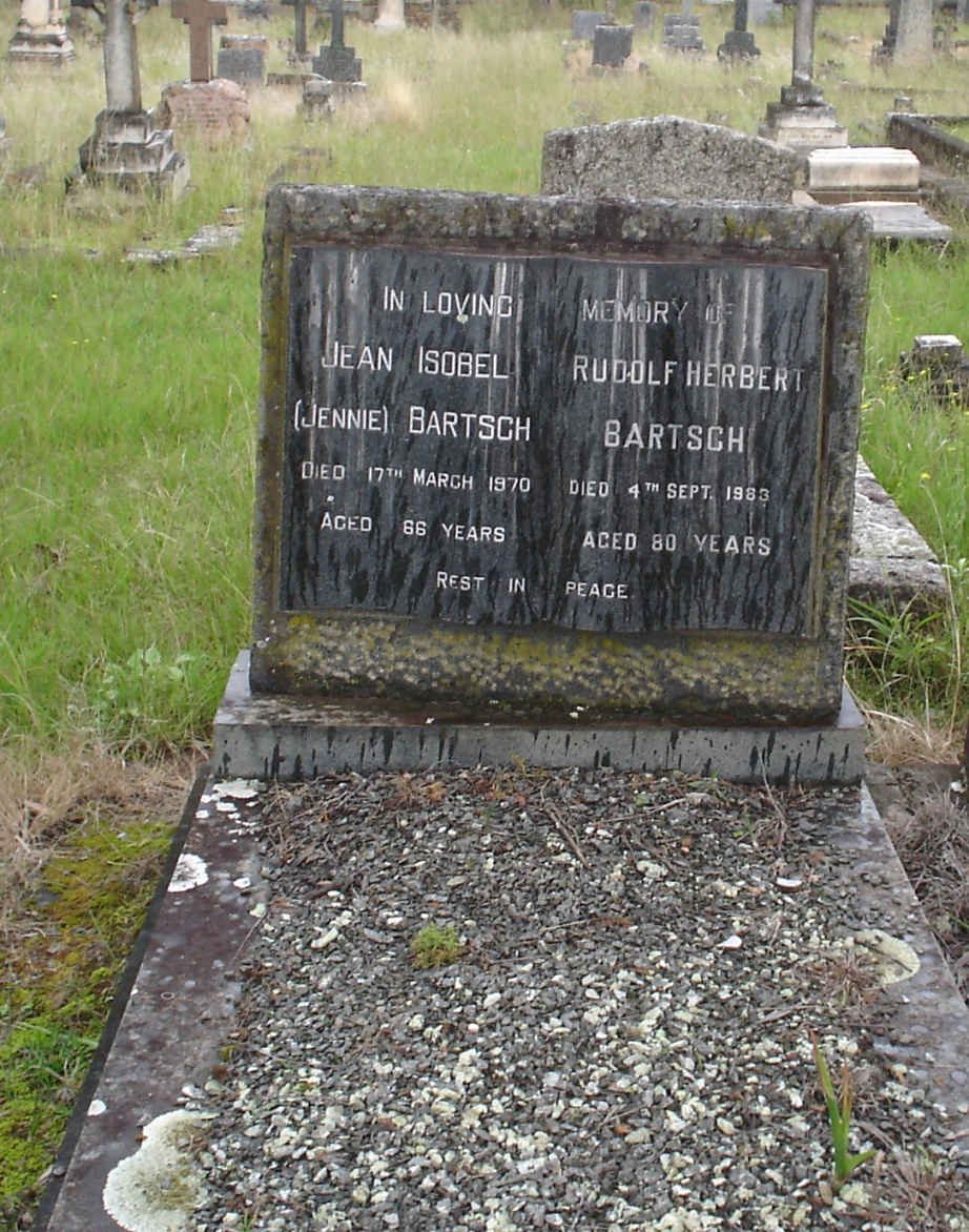 BARTSCH Rudolf Herbert -1983 &amp; Jean Isobel -1970