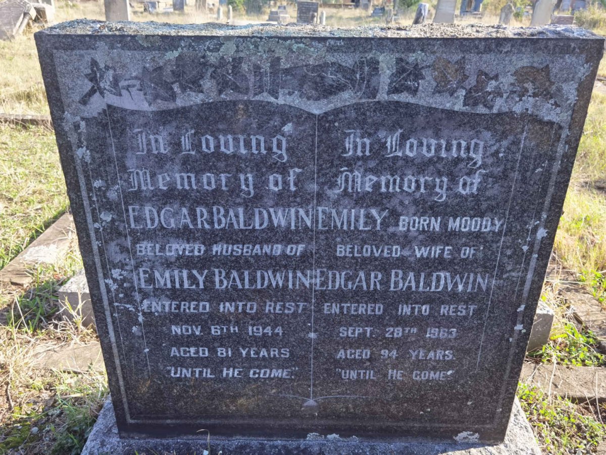 BALDWIN Edgar -1944 &amp; Emily MOODY -1963