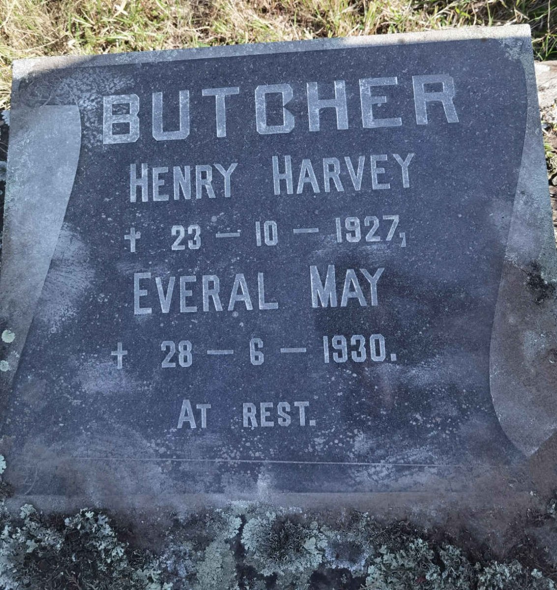 BUTCHER Henry Harvey 1927 &amp; Everal May -1930