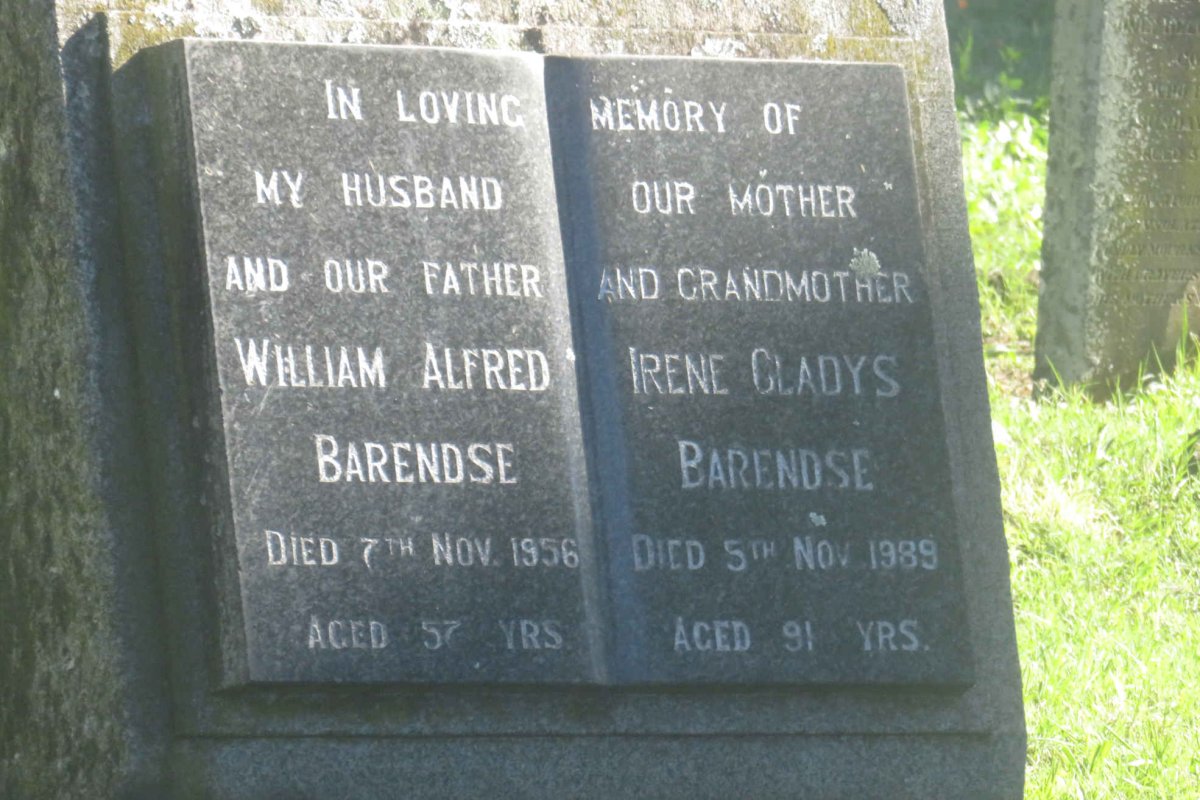 BARENDSE William Alfred -1956 &amp; Irene Gladys -1989