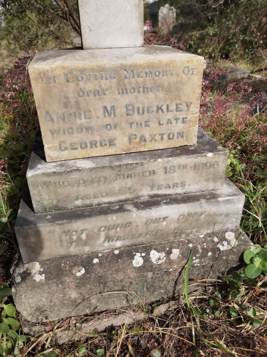 BUCKLEY Annie M. formerly PAXTON -1896