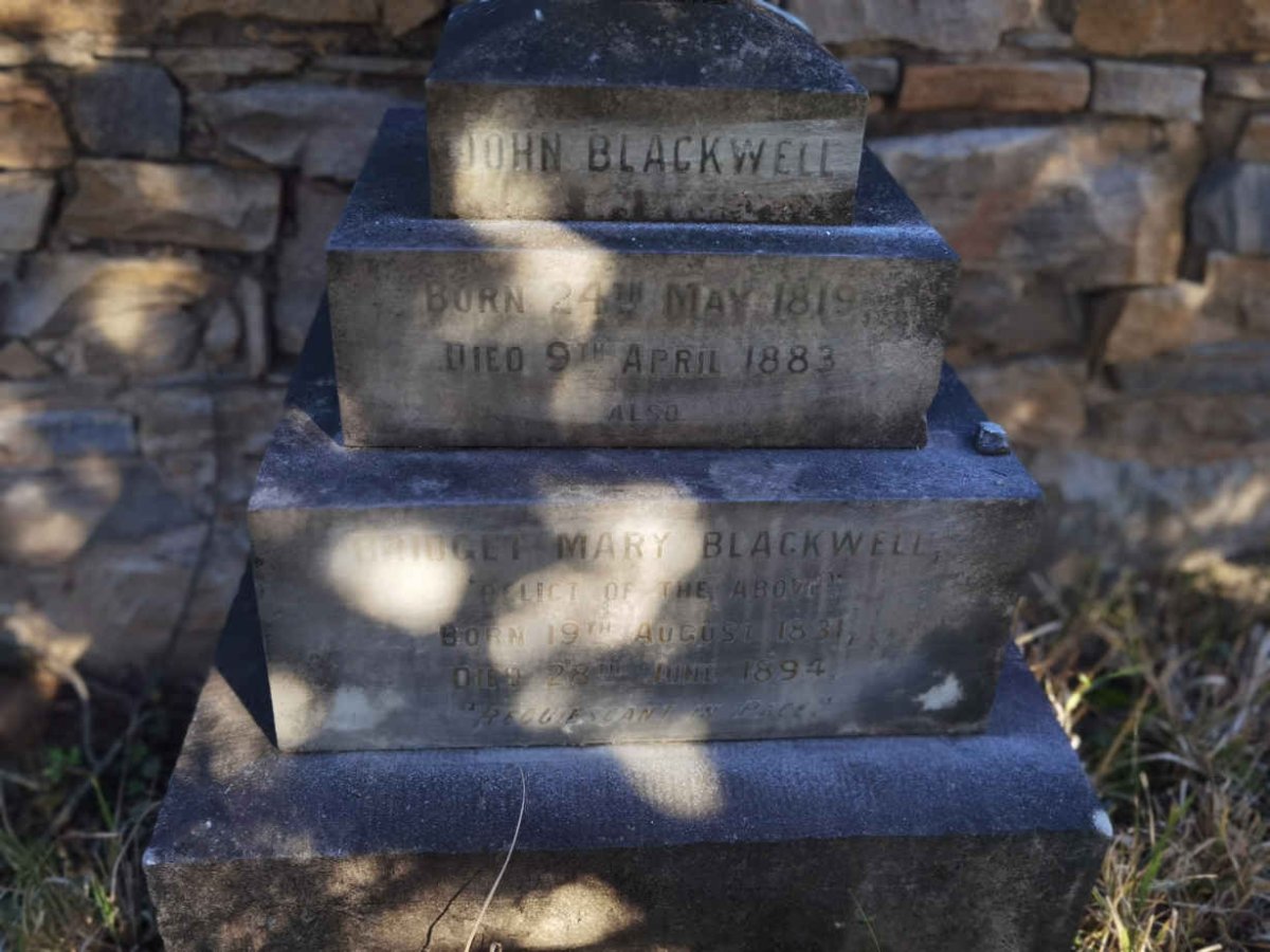 BLACKWELL John 1819-1883 &amp; Bridget Mary 1831-1894