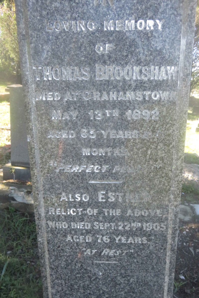 BROOKSHAW Thomas -1892 &amp; Esther -1905