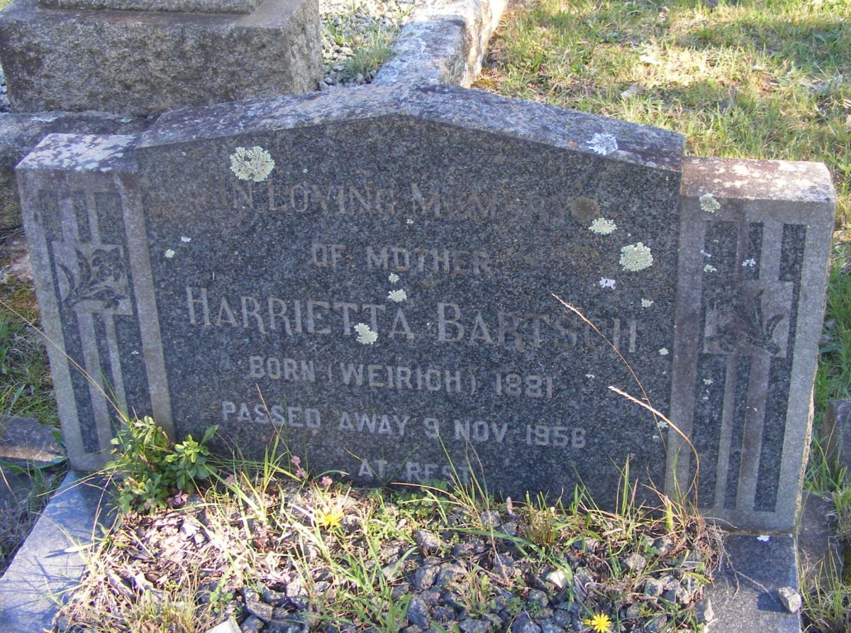 BARTSCH Harrietta nee WEIRICH 1881-1956