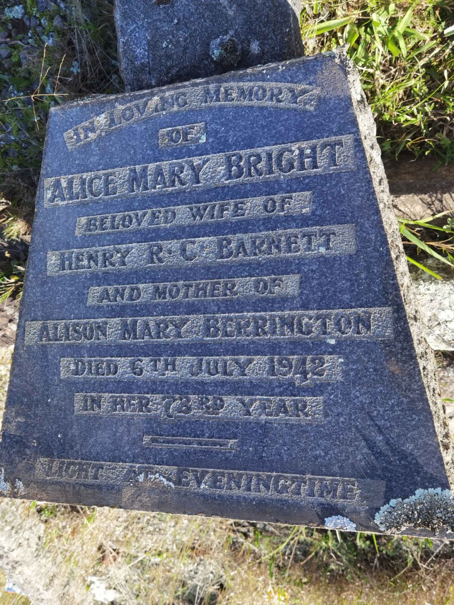 BARNETT Alice Mary Bright -1942