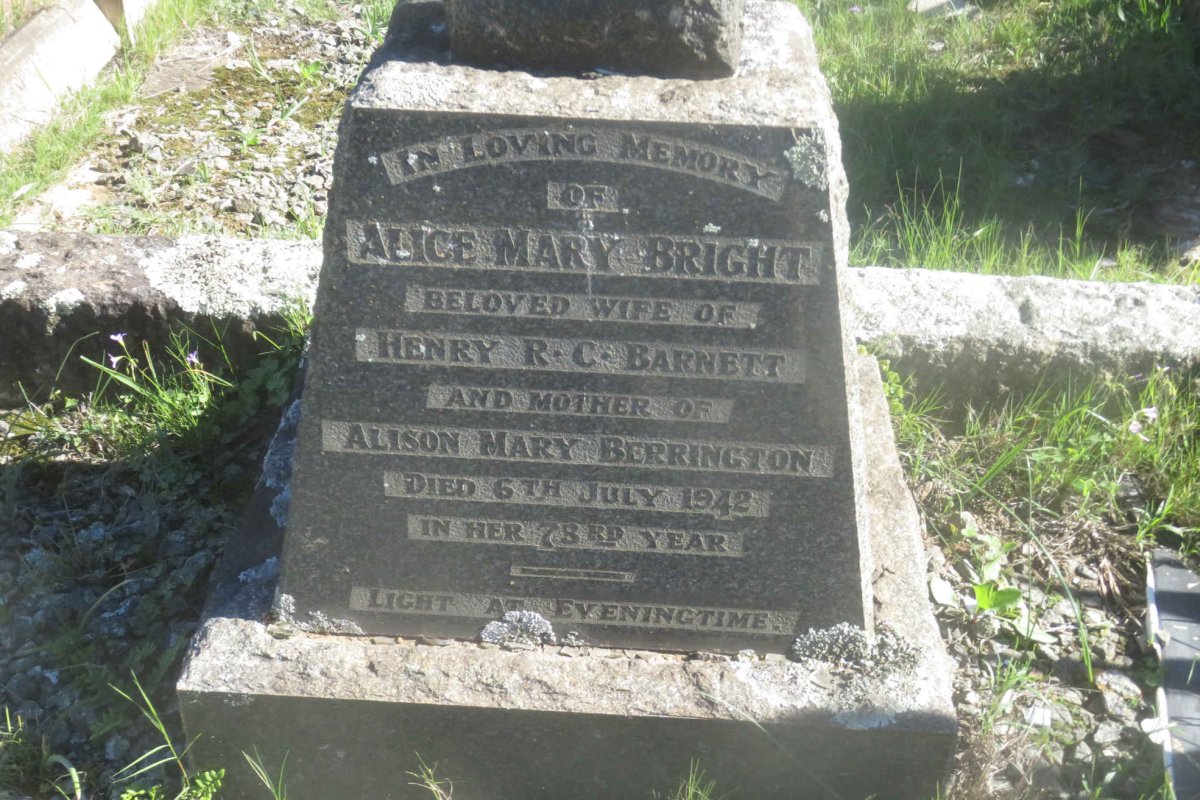 BARNETT Alice Mary nee BRIGHT  -1942