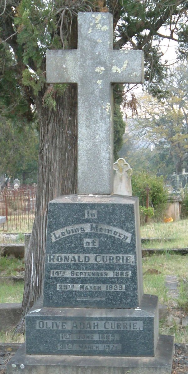 CURRIE Ronald 1885-1939 &amp; Olive Adah 1889-1971