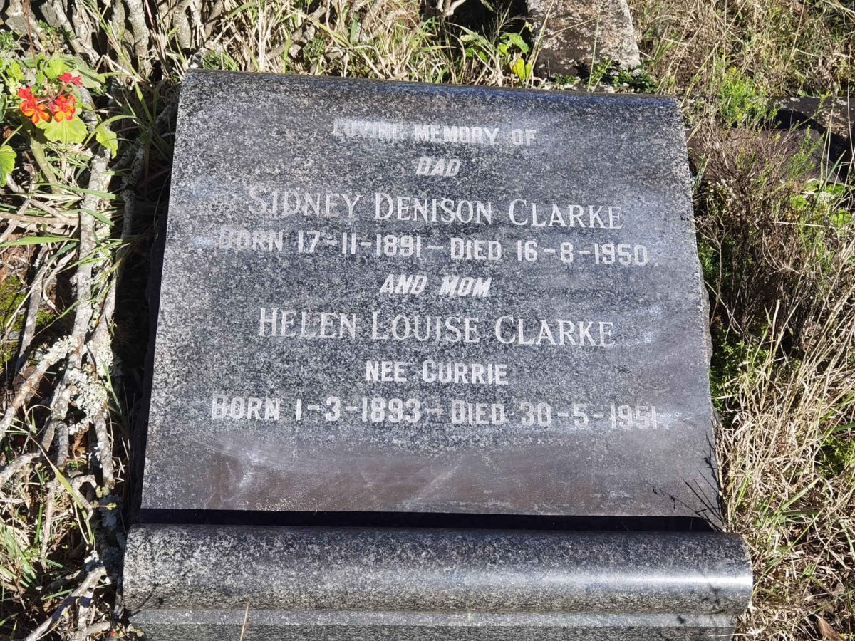 CLARKE Sidney Denison 1891-1950 &amp; Helen Louise CURRIE 1893-1951