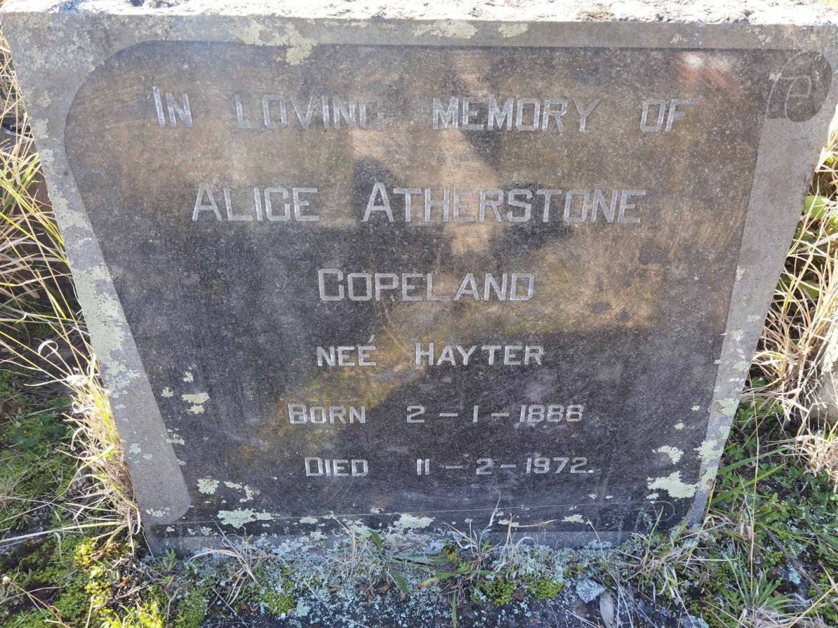 COPELAND Alice Atherstone nee HAYTER 1888-1972