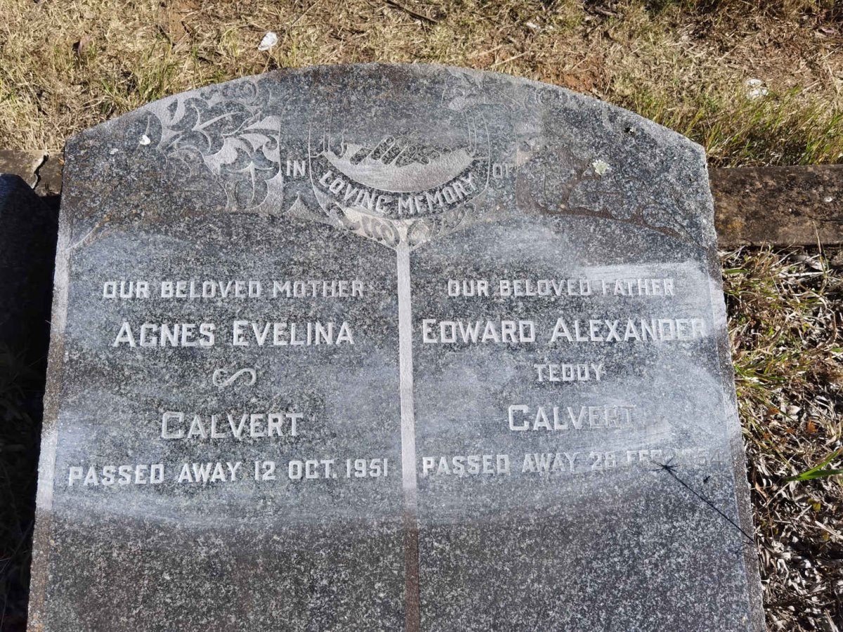 CALVERT Edward Alexander -1954 &amp; Agnes Evelina -1951