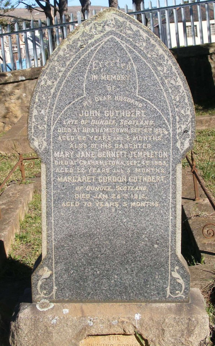 CUTHBERT John -1899 :: TEMPLETON Mary Jane Bennett -1895 :: CUTHBERT Margaret Gordon -1912