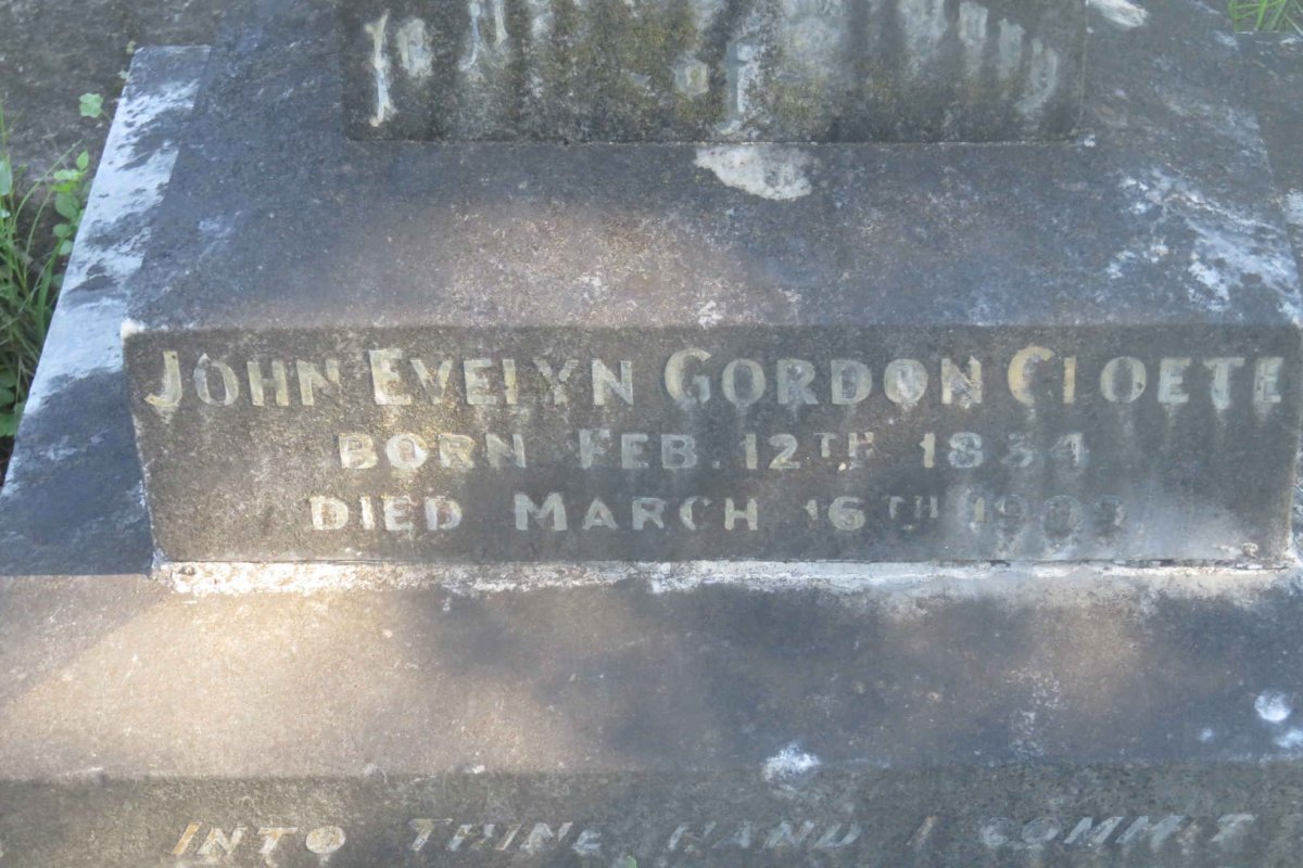 CLOETE John Evelyn Gordon 1834-1902