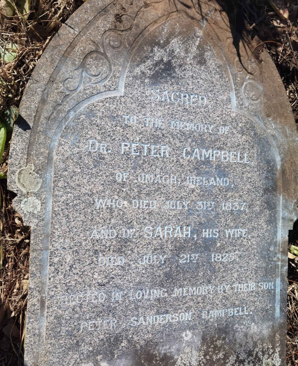 CAMPBELL Peter -1837 &amp; Sarah -1825