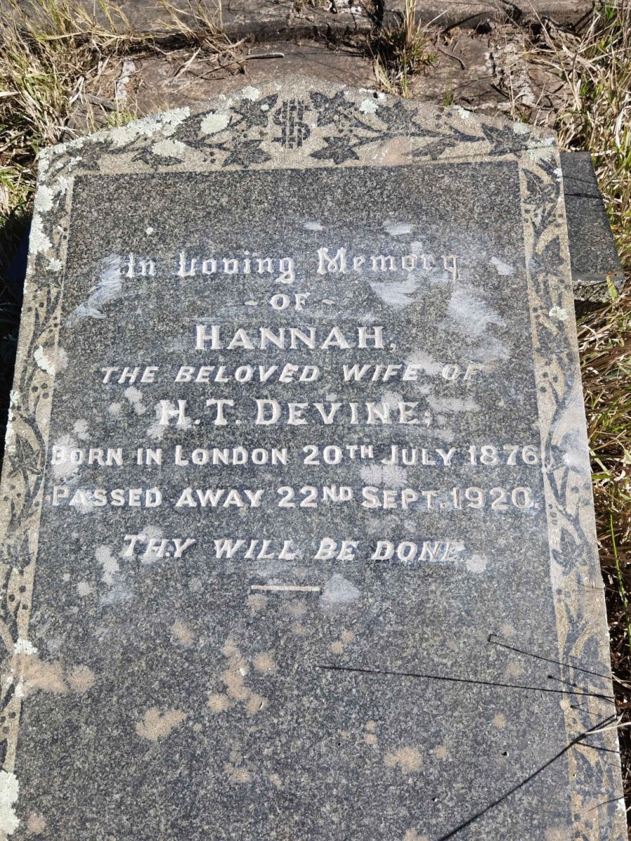DEVINE Hannah 1876-1920