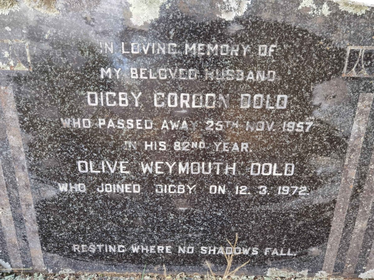 DOLD Digby Gordon -1957 &amp; Olive Weymouth -1972