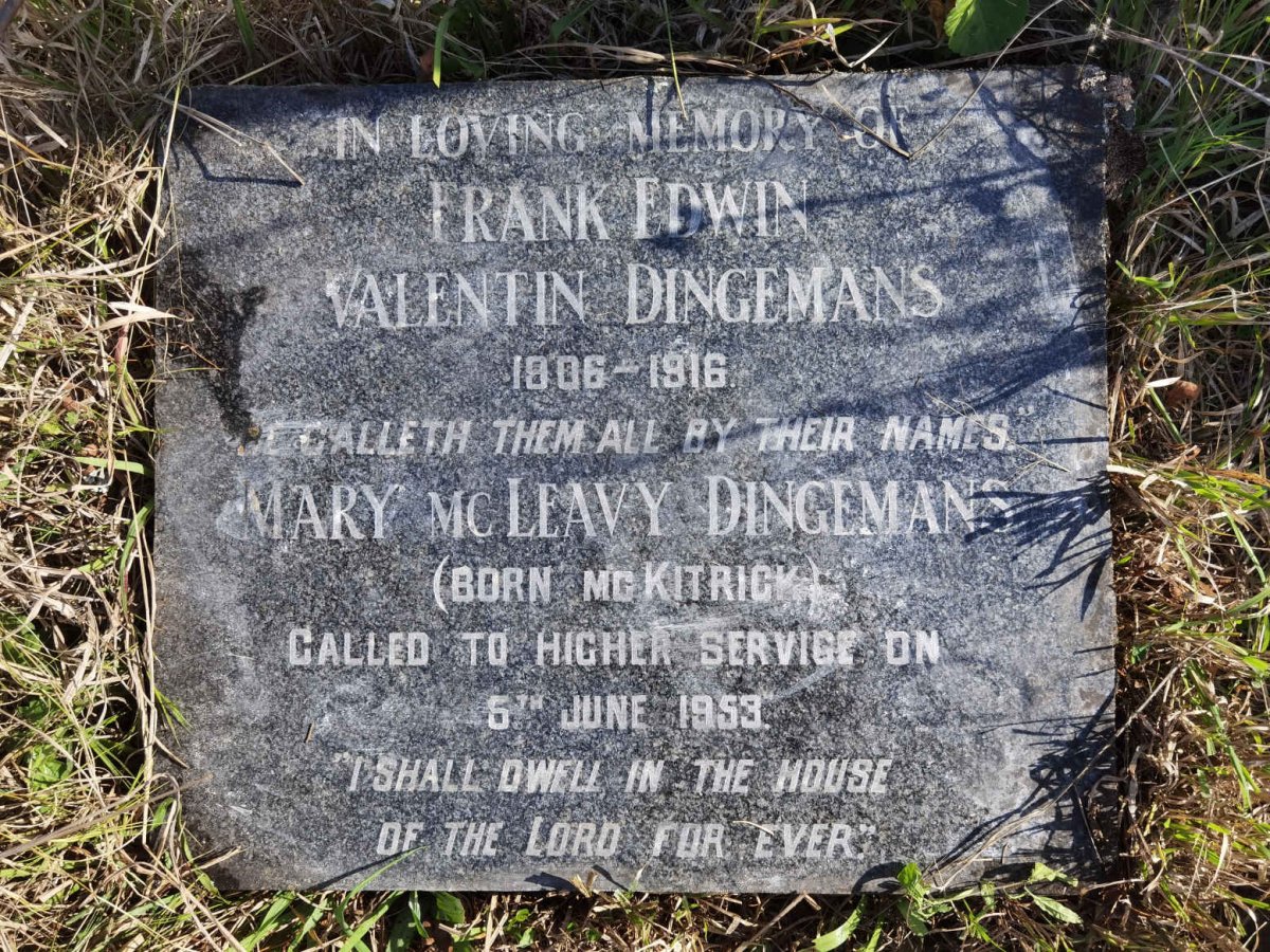 DINGEMANS Mary Mcleavy nee MCKITRICK -1963 :: DINGEMANS Frank Edwin Valentin 1906-1916